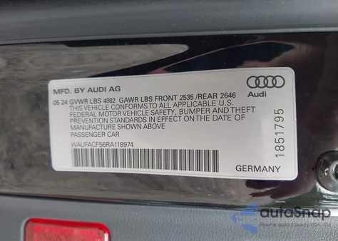 2024 Audi A5 Sportback Premium Plus 45 Tfsi Quattro S Tronic z USA, uszkodzony, nr VIN WAUFACF56RA118974